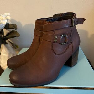 Josef Seibel Brown Ankle Boots with Buckle Detail